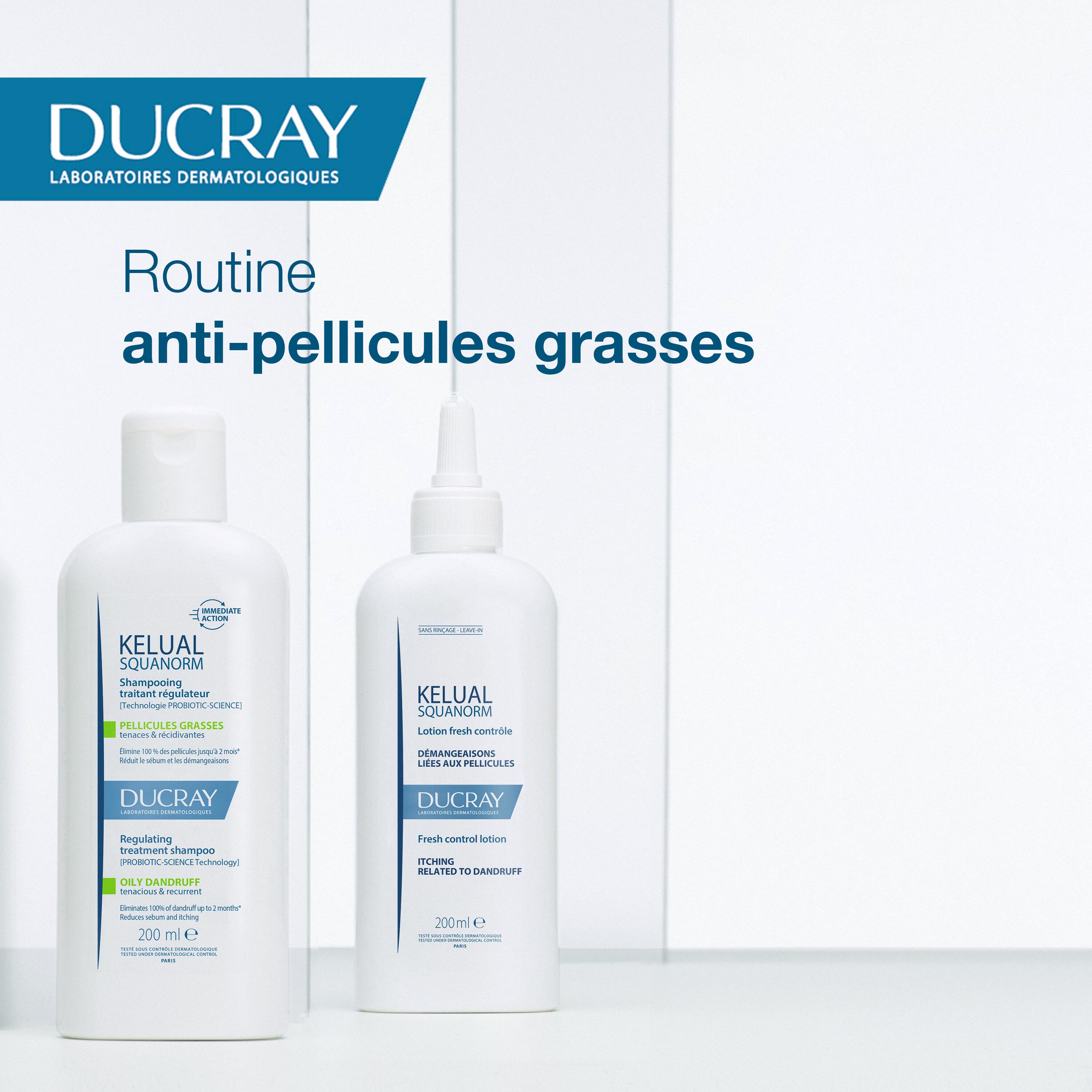 Ducray Shampooing traitant régulateur - Pellicules grasses KELUAL SQUANORM 200 ml