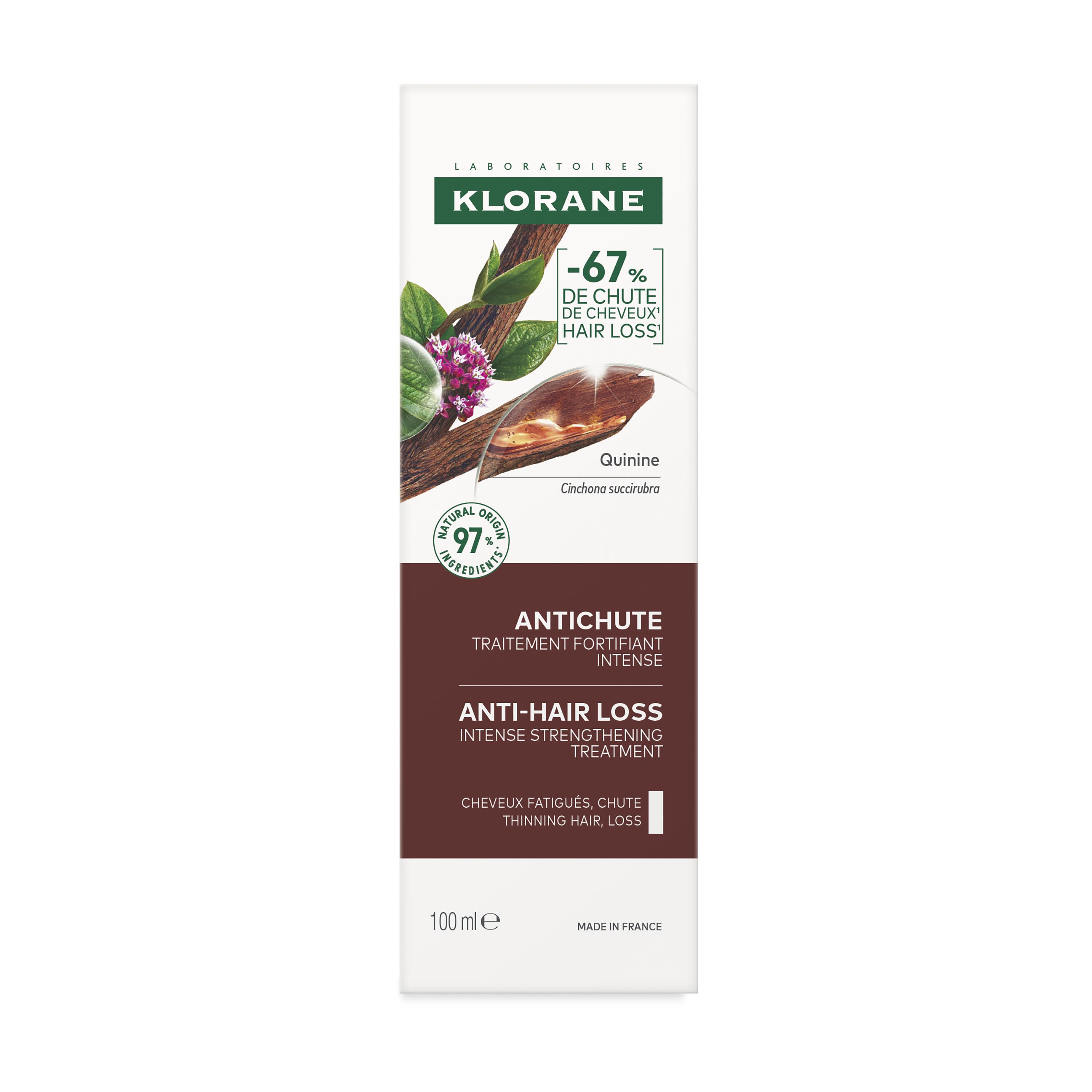 Klorane - Traitement Antichute fortifiant intense à la Quinine médicinale - Chute 100 ml