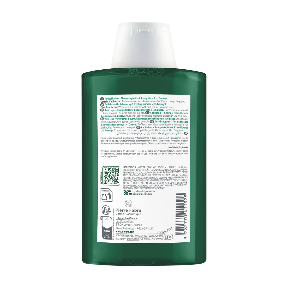 KLORANE SHAMPOIING ANTIPELLICULAIRE GALANGA 200ML
