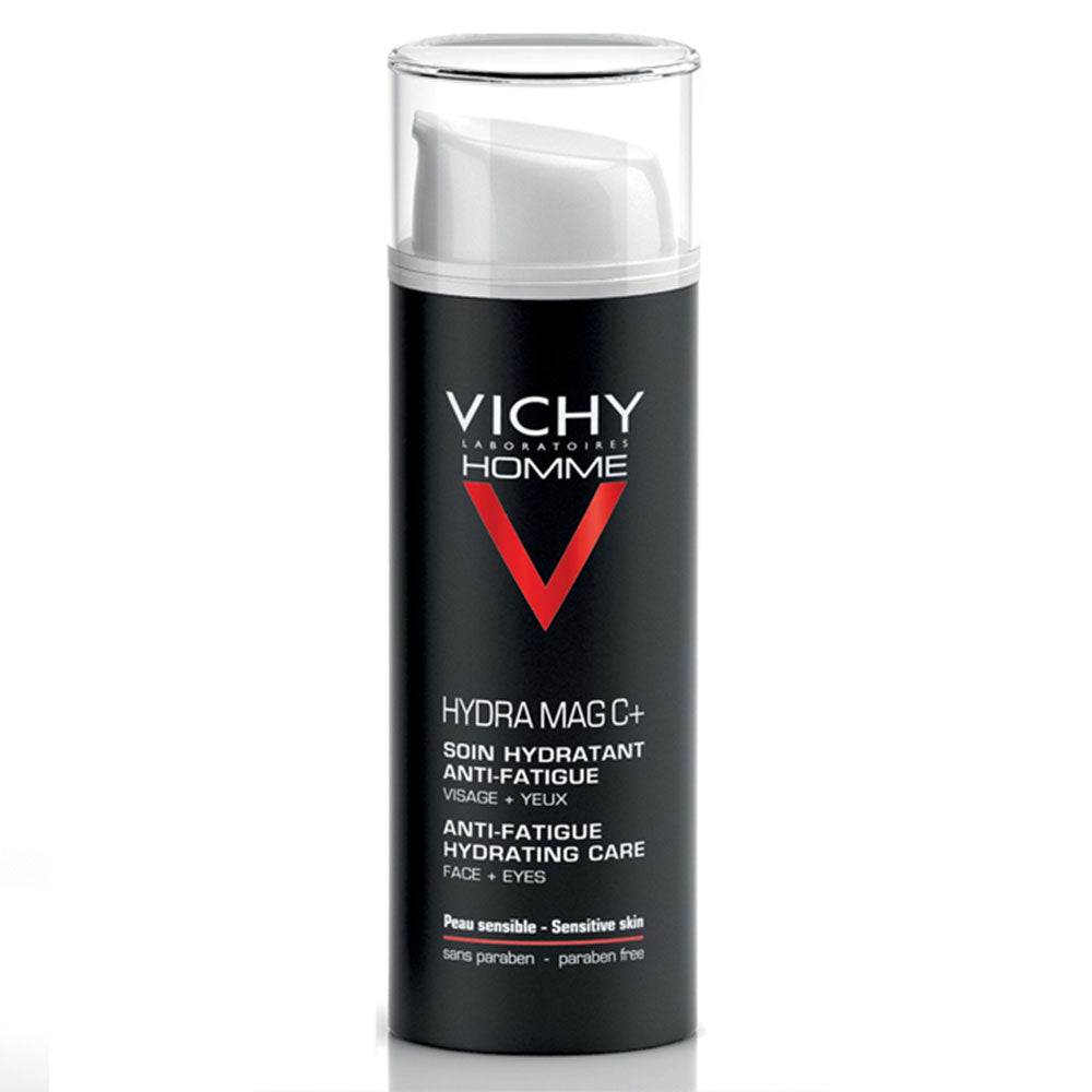 Vichy Homme Hydra Mag C+ Soin Hydratant Anti-Fatigue Visage et Yeux Sensibles | 50ml