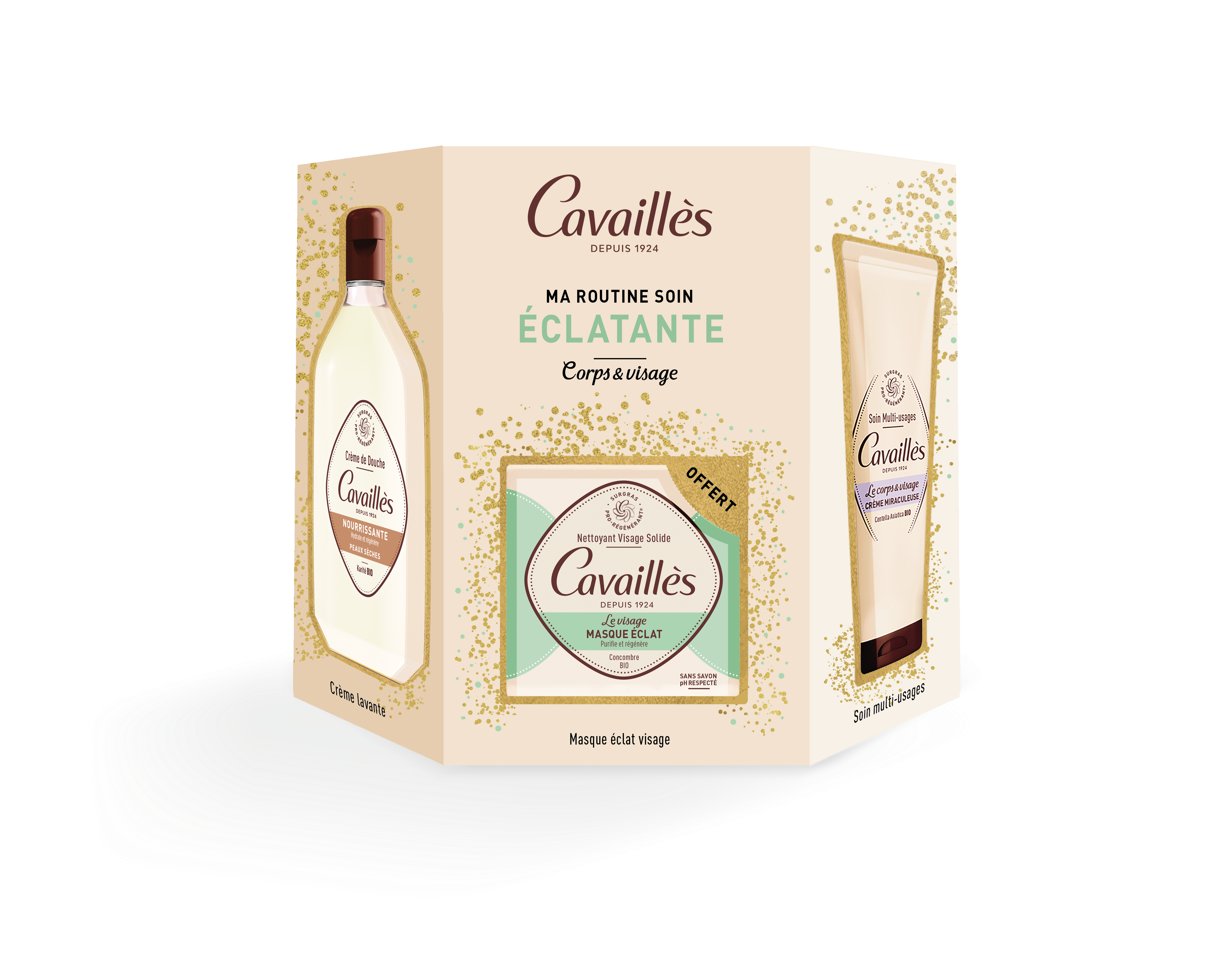 Roge Cavailles COFFRET ROUTINE ECLATANTE CRM MIRAC+CD NOURRISSANTE+SAVON