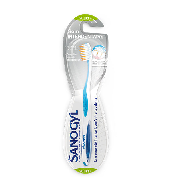 SANOGYL BROSSE À DENTS INTERDENTAIRE SOUPLE ROSE, BLEU, VERT