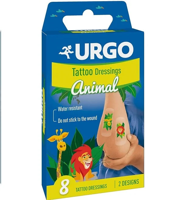 Urgo – Animal Kids – Pansements enfant aux motifs amusants – Boîte de 8 pansements