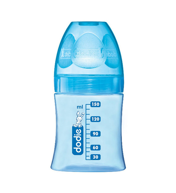 DODIE BIBERON INITIATION+ 150ML BLEU BÂTEAU 0-6 M TÊTE RONDE 3 VIT D1