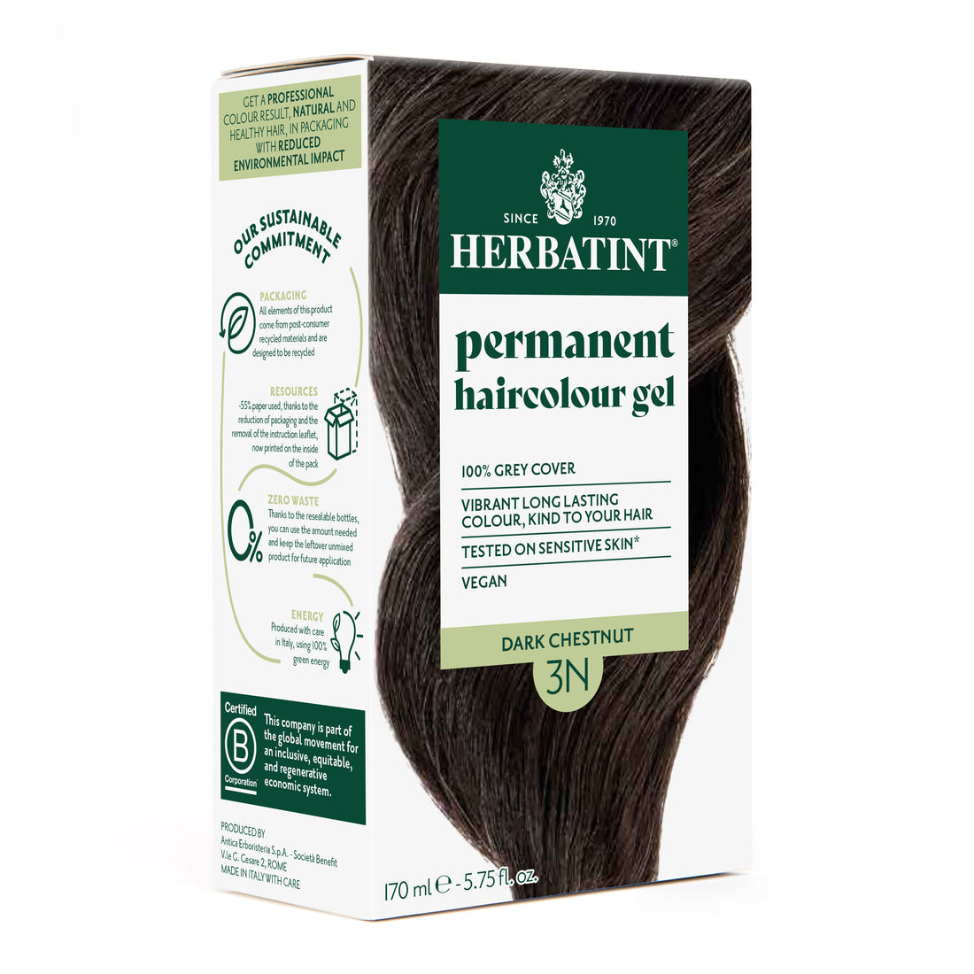 HERBATINT 3N CHATAIN FONCE SOIN COLORANT PERMANENT 170ML