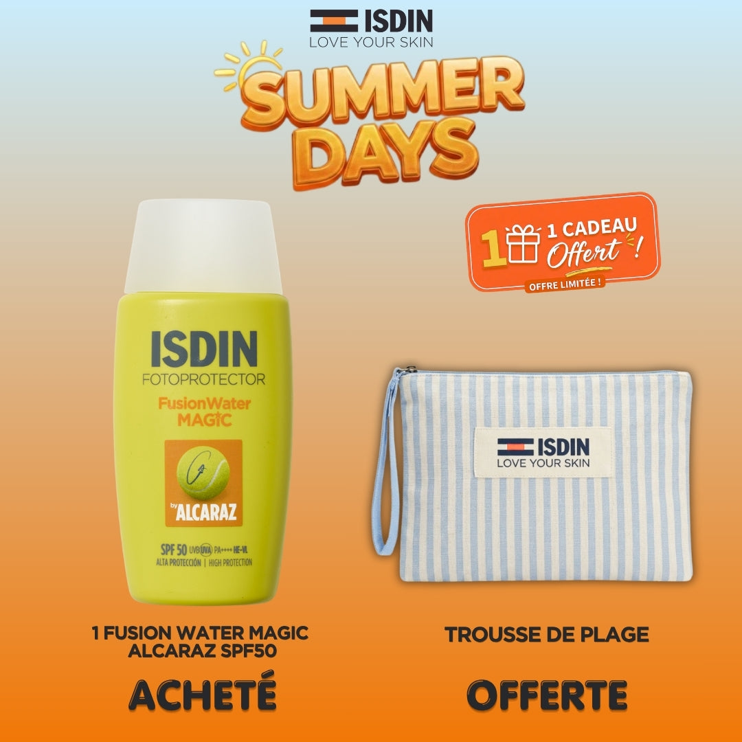 MAGIC ALCARAZ -  Fotoprotector Fusion Water Magic Alcaraz + trousse isdin Offerte