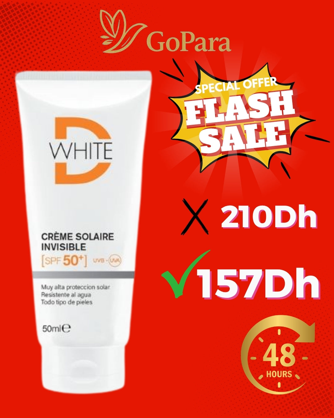 D WHITE CREME SOLAIRE INVISIBLE SPF 50