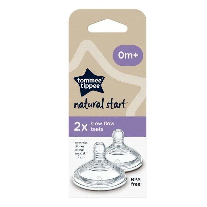 TOMMEE TIPPEE PACK 2 TETINES NATURAL SLOW FLOW 0+M