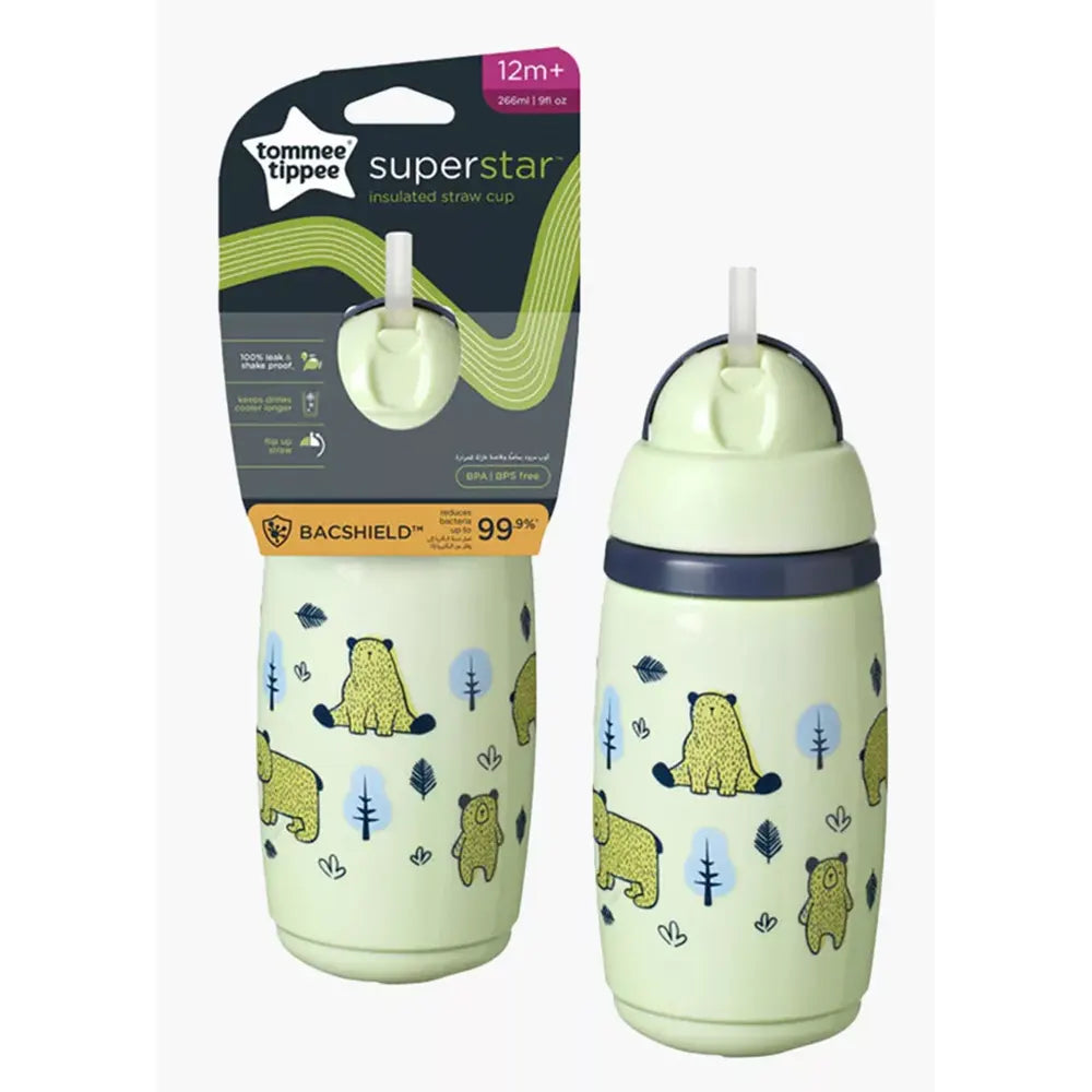 TOMMEE TIPPEE GOBLET PAILLE ACTIVE STRAW 12M+ 266ML(vert)