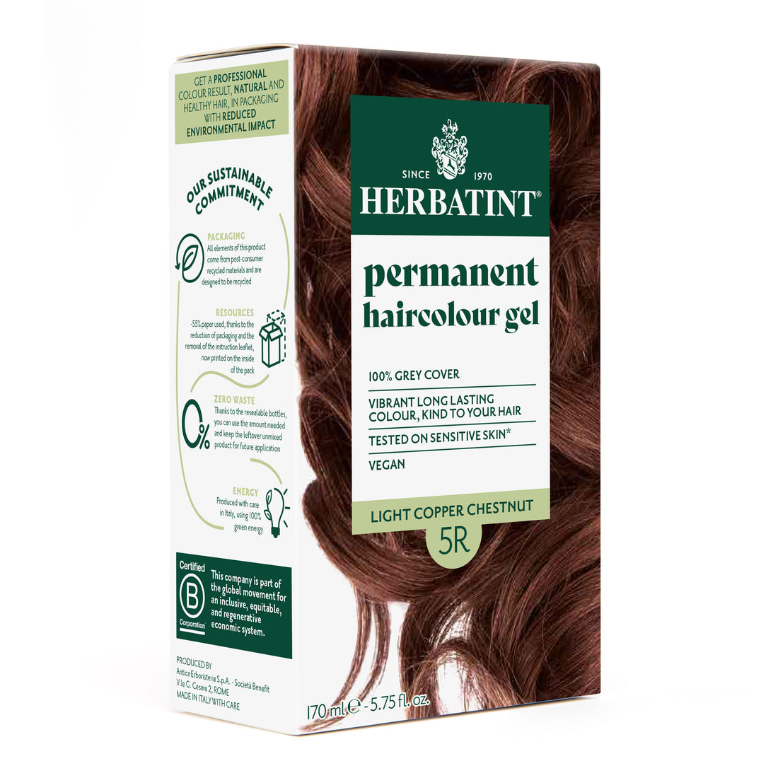 HERBATINT 5R CHATAIN CLAIRE CUIVRE SOIN COLORANT PERMANENT 170ML