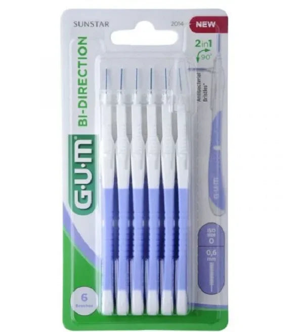 GUM Manche par 6 unités avec Brossestte  Mega Micro-Fine (0,6mm) 2014