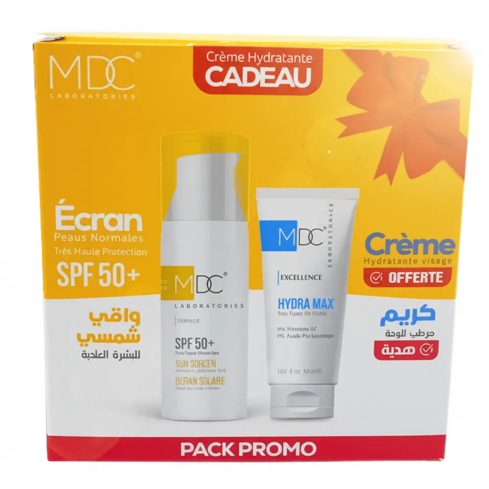 MDC PACK SYNERGY ECRAN SOLAIRE  SPF 50 PEAU NORMALES +HYDRA MAX