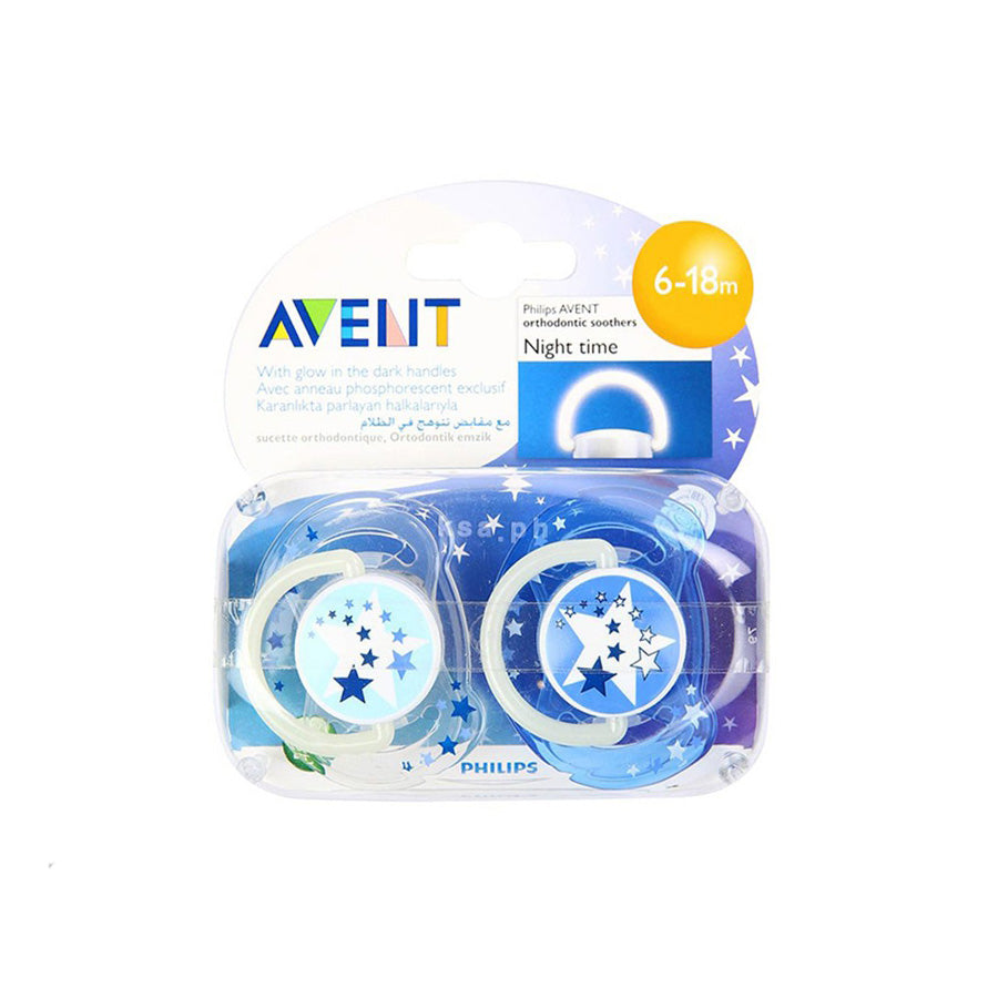 Philips Avent Lot de 2 sucettes nuit 6-18 M
