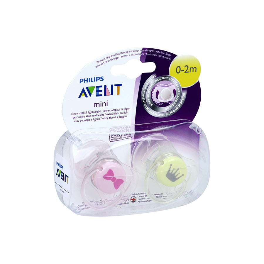 Avent Lot de 2 sucettes nouveau-né 0-2 mois fille