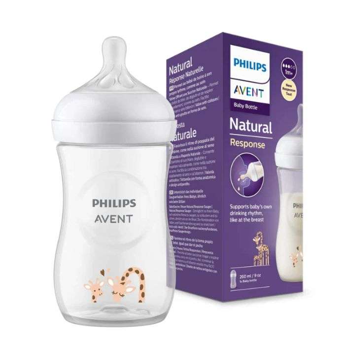 AVENT BIBERON NATURAL 3.0 TEAT 1M+ 260ML GIRAFE SCY903/66
