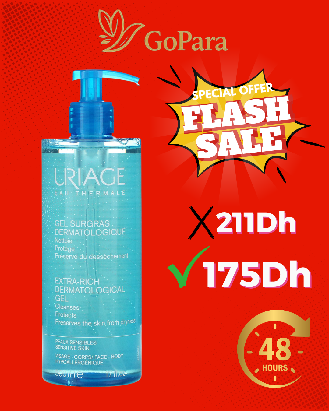 Uriage gel surgras 500 ml