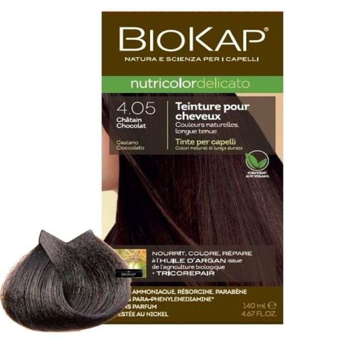 BIOKAP NUTRICOLOR DELICATO 4.05 CHATIN CHOCOLAT