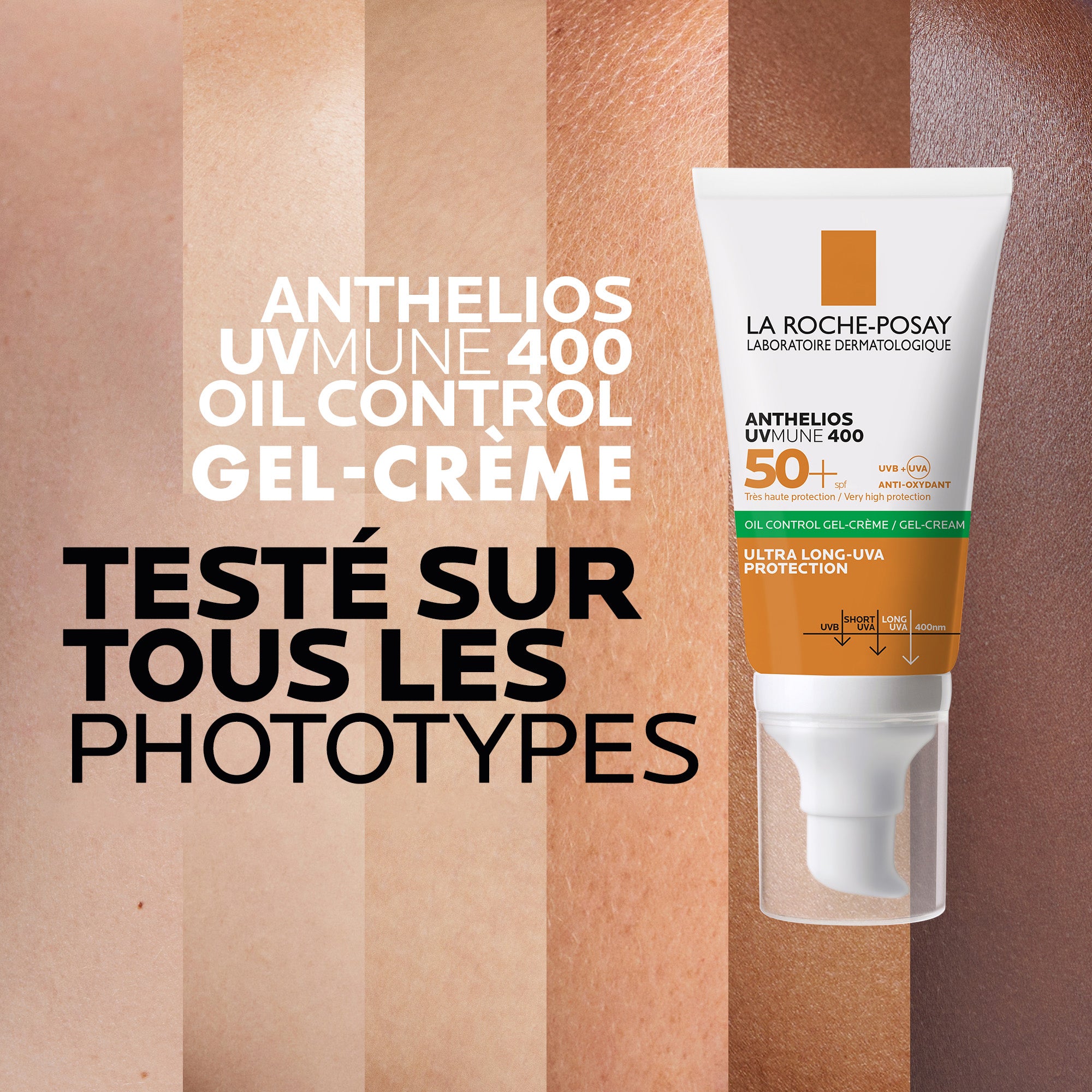 La Roche-Posay Anthelios UVMUNE 400 Oil Control Teintée  SPF50+| Peau Normales à Grasse | 50ml