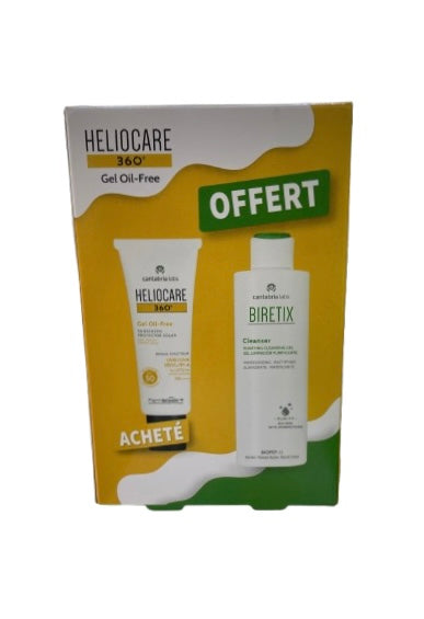 Heliocare 360 gel oil free + Biretex cleanser pack