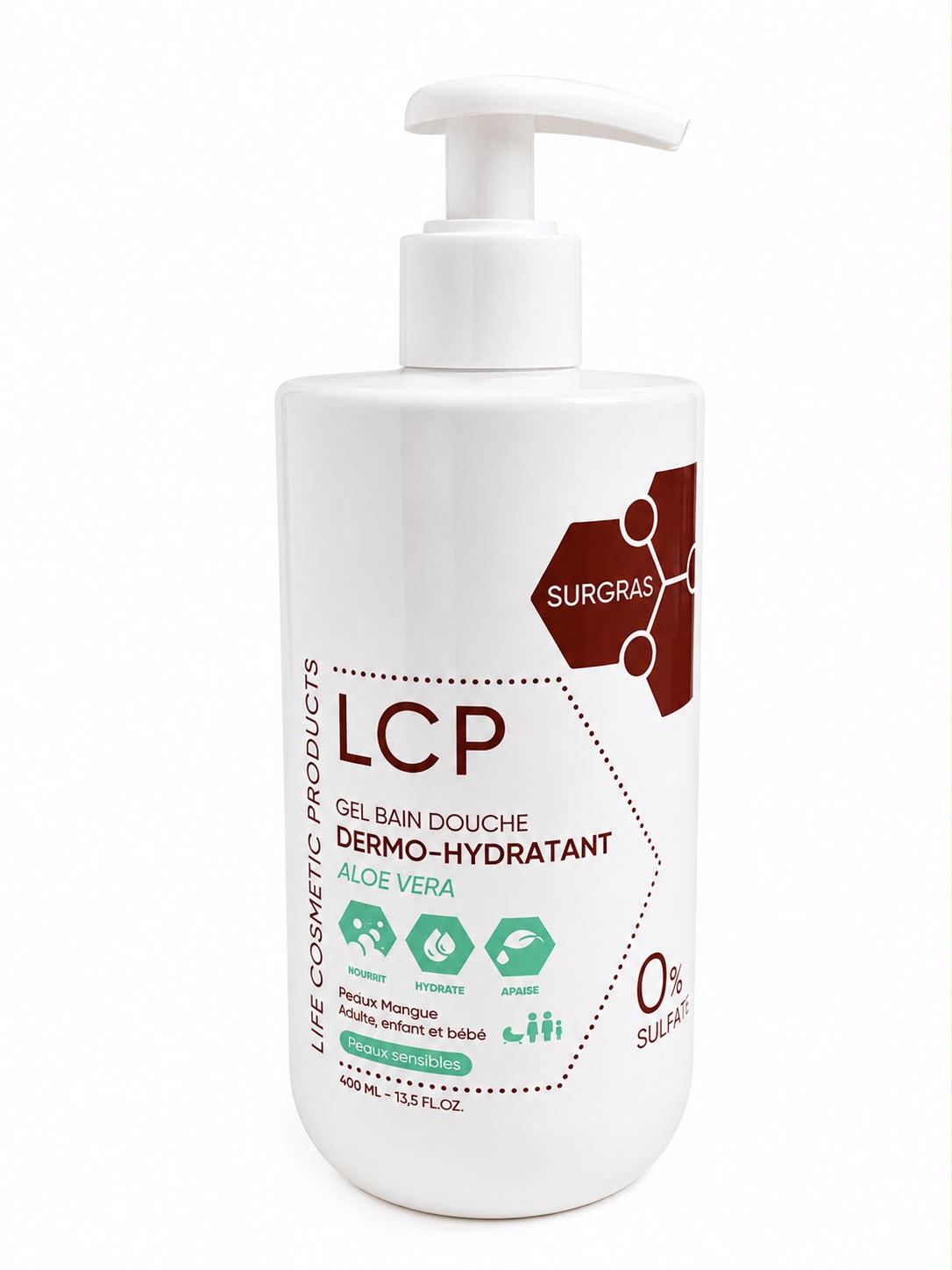 LCP GEL DOUCHE DERMO-HYDRATANT ALOE VERA 400ML