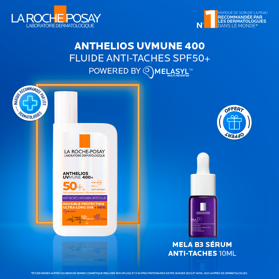 Offre Exclusive – Anthelios Fluide Anti-Taches + Mela B3 Offert