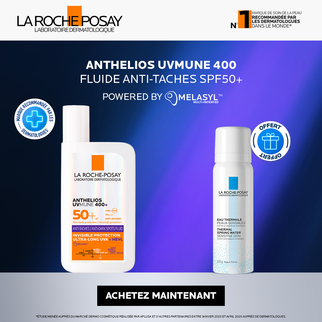 Offre Exclusive – Anthelios Fluide Anti taches Invisible + Eau Thermal 50 ml OFFERT