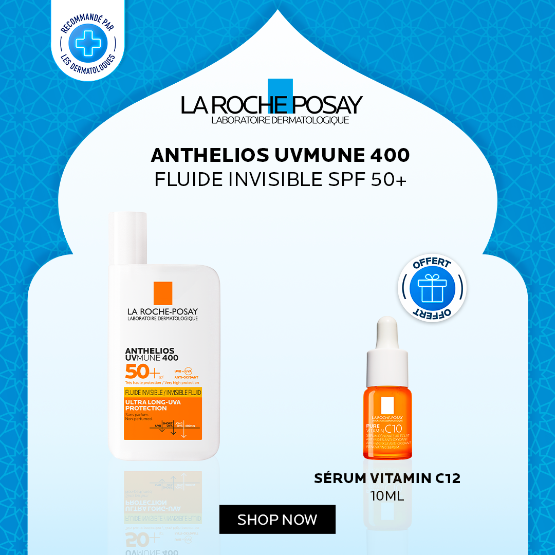 Offre Ramadan La Roche-Posay : Anthelios Fluide Invisible + Sérum Vitamine C12 10ml OFFERT