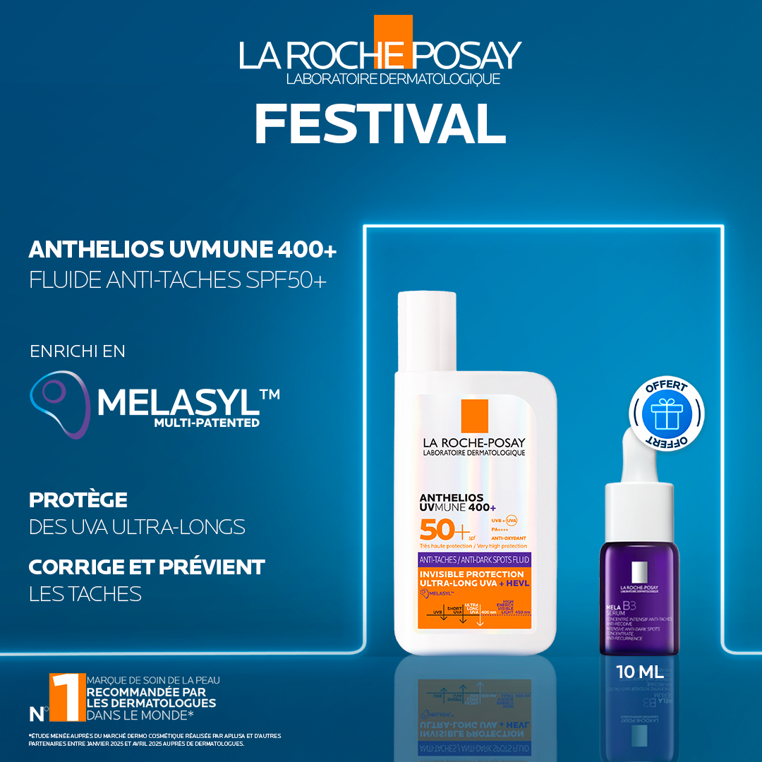 FESTIVAL LA ROCHE POSAY Anthelios Fluide Anti-Taches + Mela B3 Offert