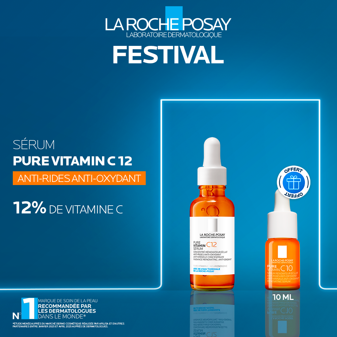 FESTIVAL La Roche-Posay Pure Vitamin C12 Sérum Anti-Age | Peau Sensible | 30ml + 10 ml offerte