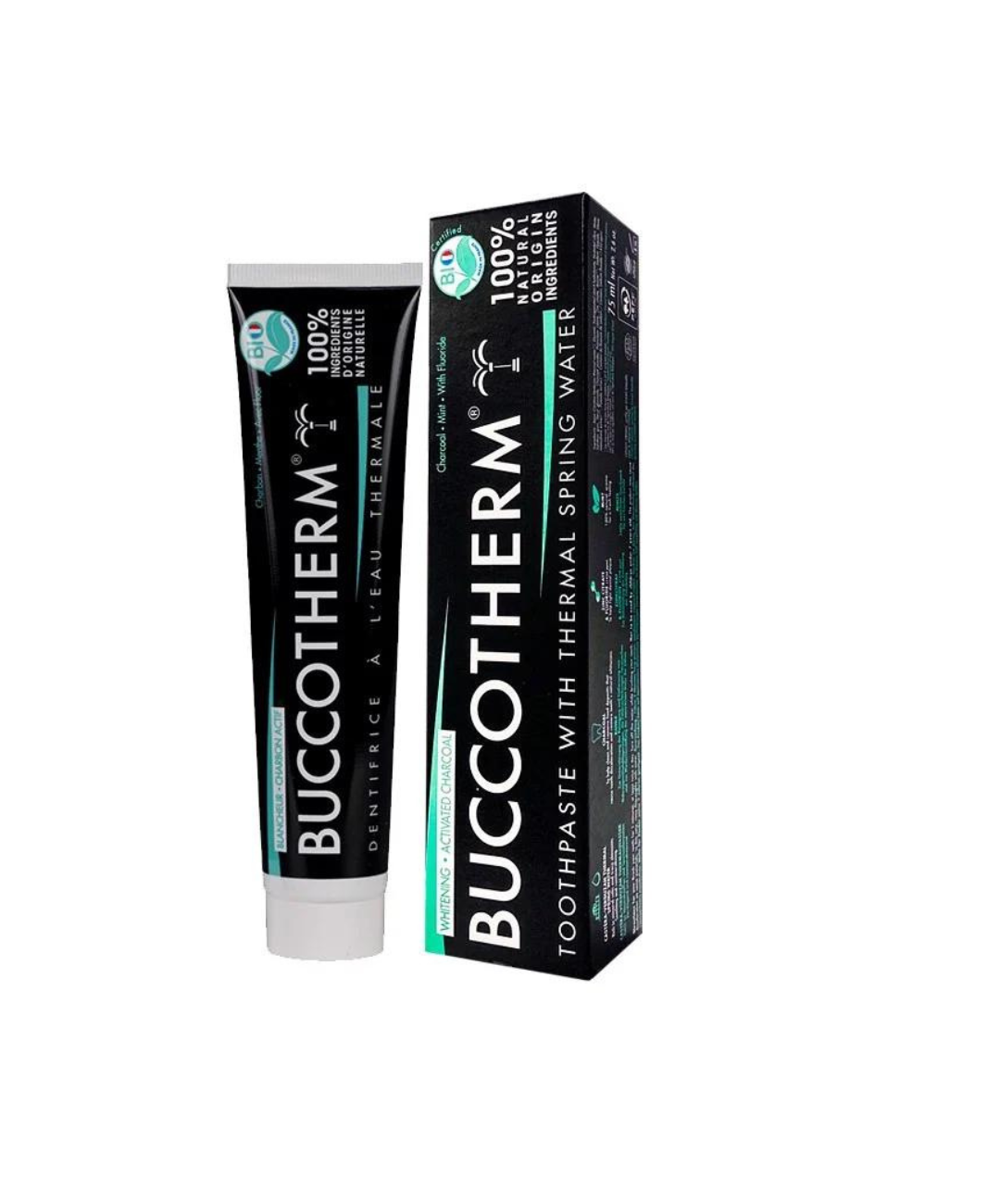 BUCCOTHERM DENTIFRICE BLANCHEUR CHARBON NOIR BIO 75 ML