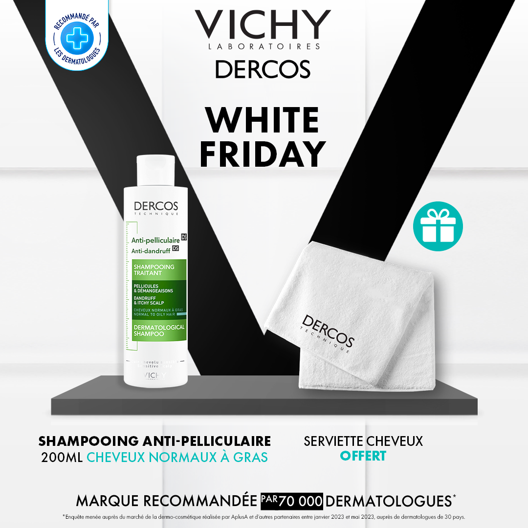 Vichy Dercos Shampoing Traitant Anti-Pelliculaire Cheveux Normaux à Gras | 200ml