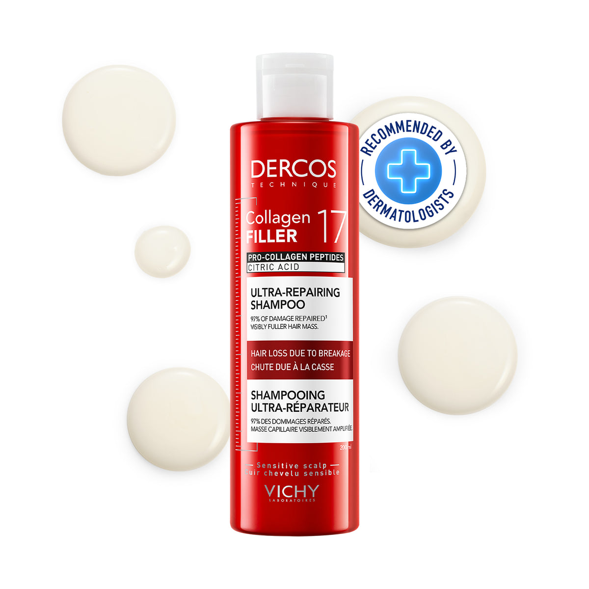DERCOS Shampoing Ultra-Réparateur Collagen 17 Filler | 200ML