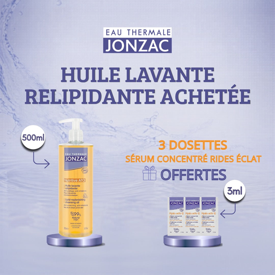 Offre Exclusive — Jonzac Huile Lavante Relipidante + 3 Dosettes Sérum Concentré Offertes