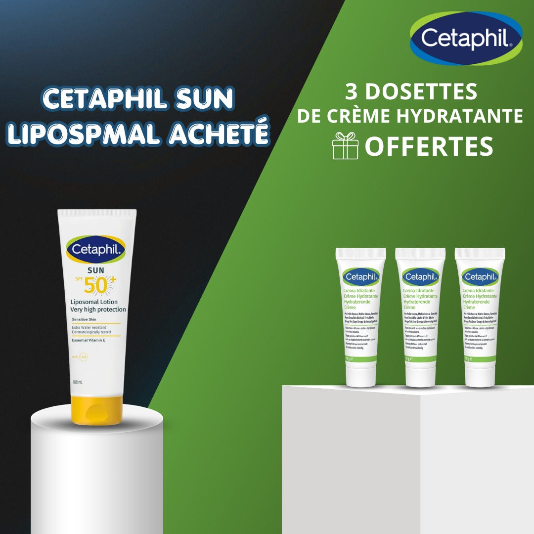 Offre Exclusive — Cetaphil Sun Liposomal + 3 Dosettes de Crème Hydratante Offertes