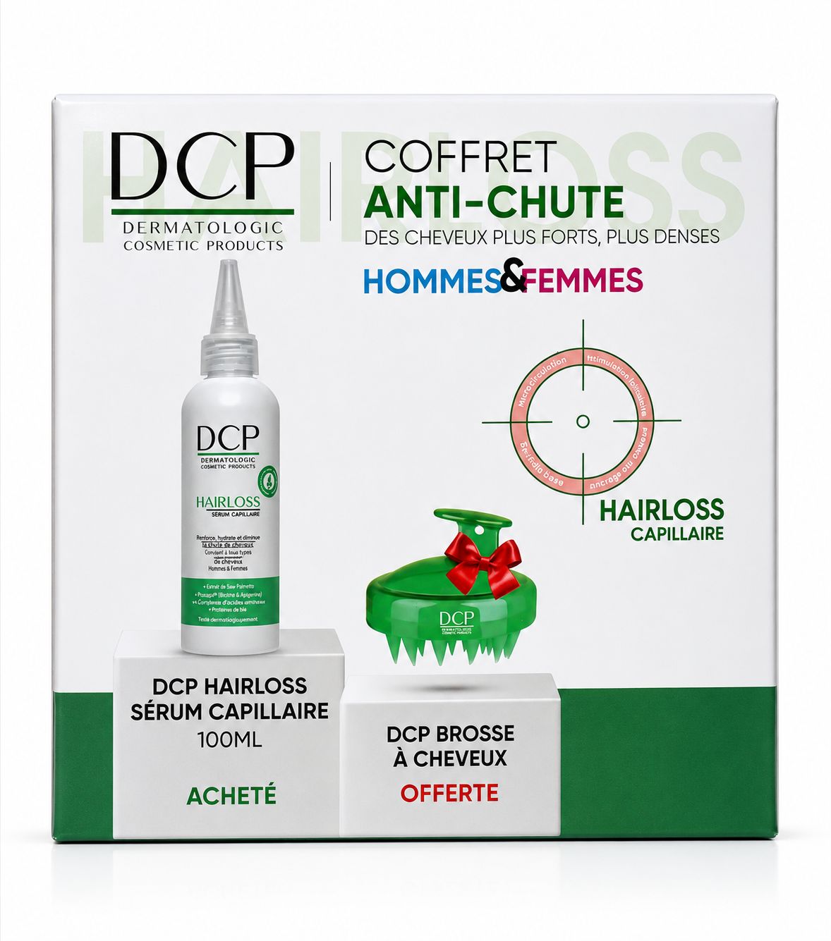 DCP HAIRLOSS SERUM CAPILLAIRE 100ML+ DCP BROSSE A CHEVEUX