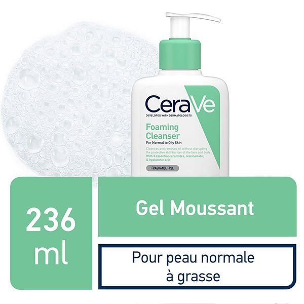 CeraVe Gel Moussant Nettoyant| Peau Normale à Grasse | 236ml