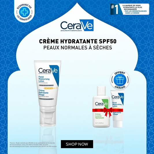 Offre Ramadan CeraVe : Baume Hydratant Nourrissant Peau Sèche à Très Sèche + Crème Lavante Hydratante Visage OFFERT