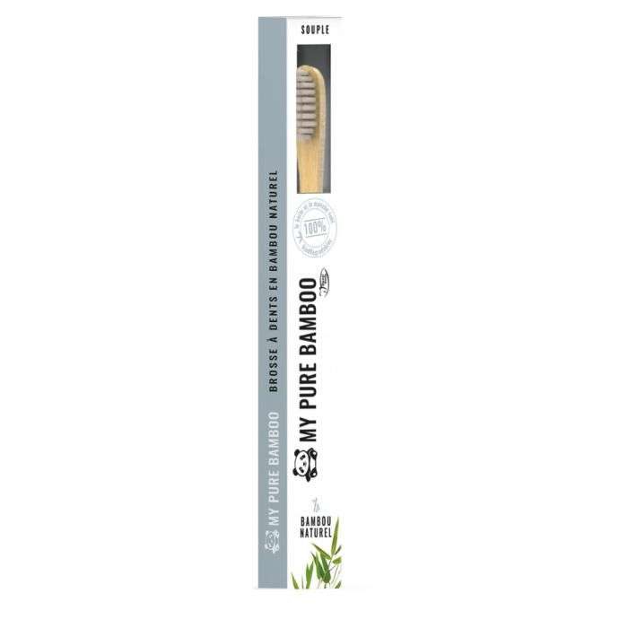 DENTI SMILE BROSSE A DENT MY PURE BAMBOO SOUPLE GRIS