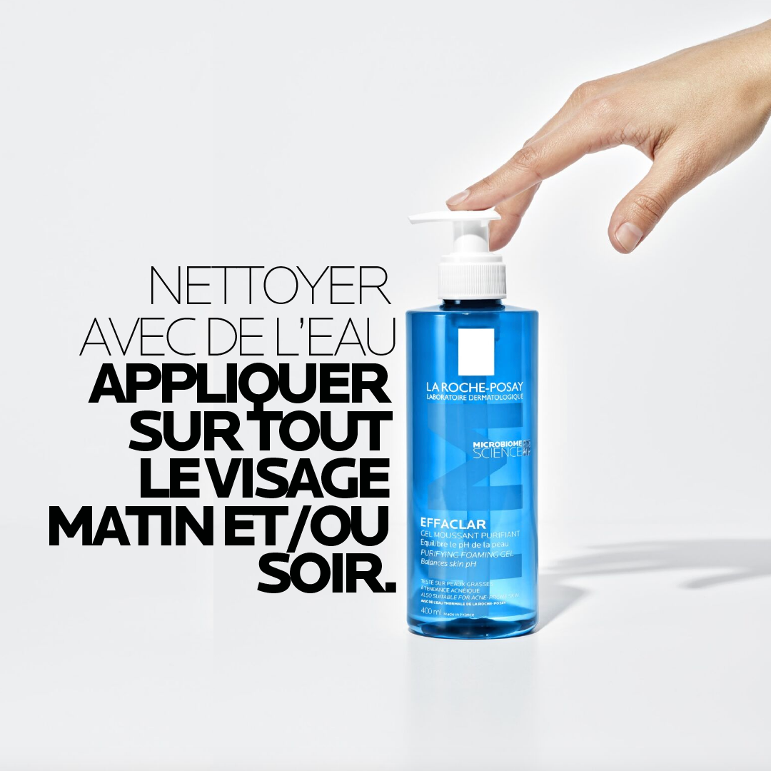 La Roche Posay Effaclar +M Gel Moussant Purifiant Nettoyant |Peaux grasses à tendance acnéique | 400ML