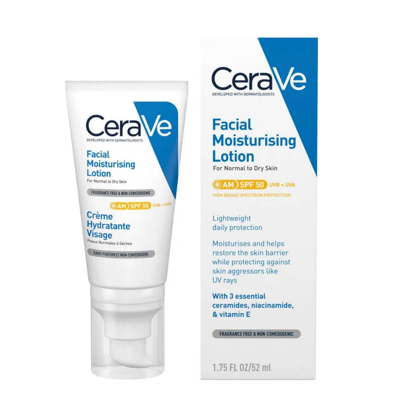 CeraVe – Crème Hydratante Visage SPF 50 – 52 ml