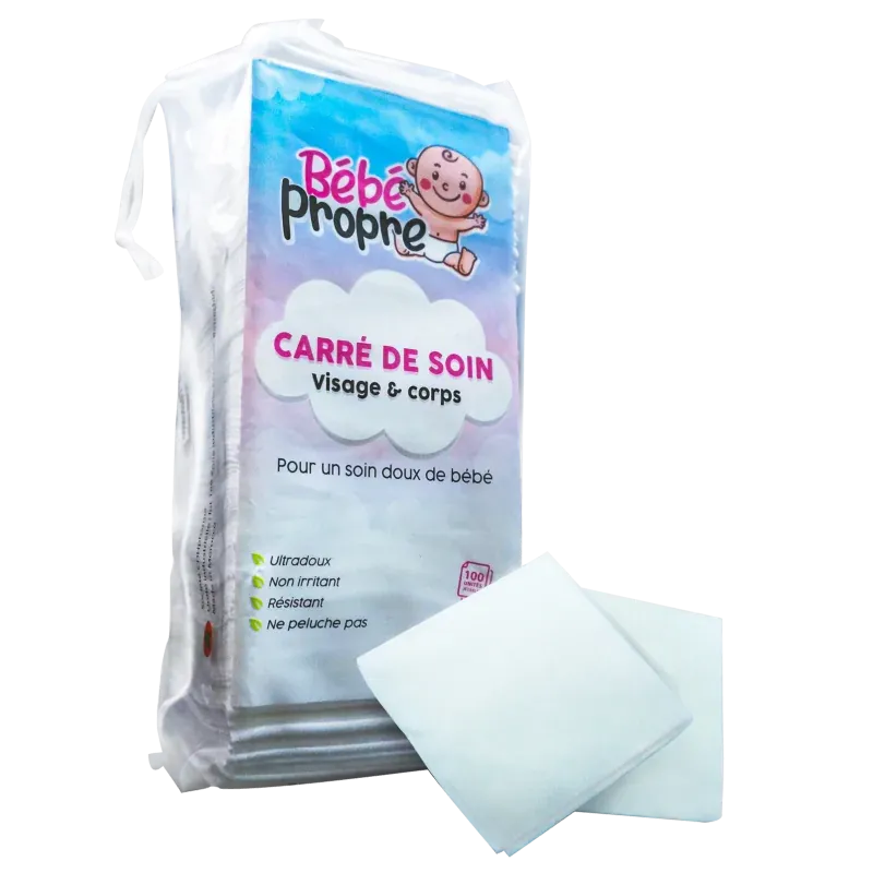 BÉBÉ PROPRE CARRE DE SOIN X 100