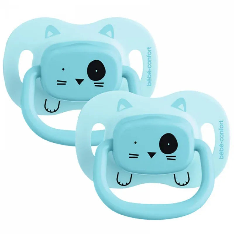 BB CONF SUCETTES REVERSIBLES - 0/6 M - SILICONE - ANIMALS BLEU X2