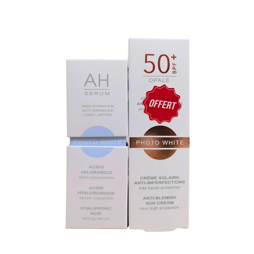 PACK BP PHOTOWHITE AH SERUM  ACIDE HYALURONIQUE 30 ML+CREME SOLAIRE ANTI IMPERFECTIONS 50ML