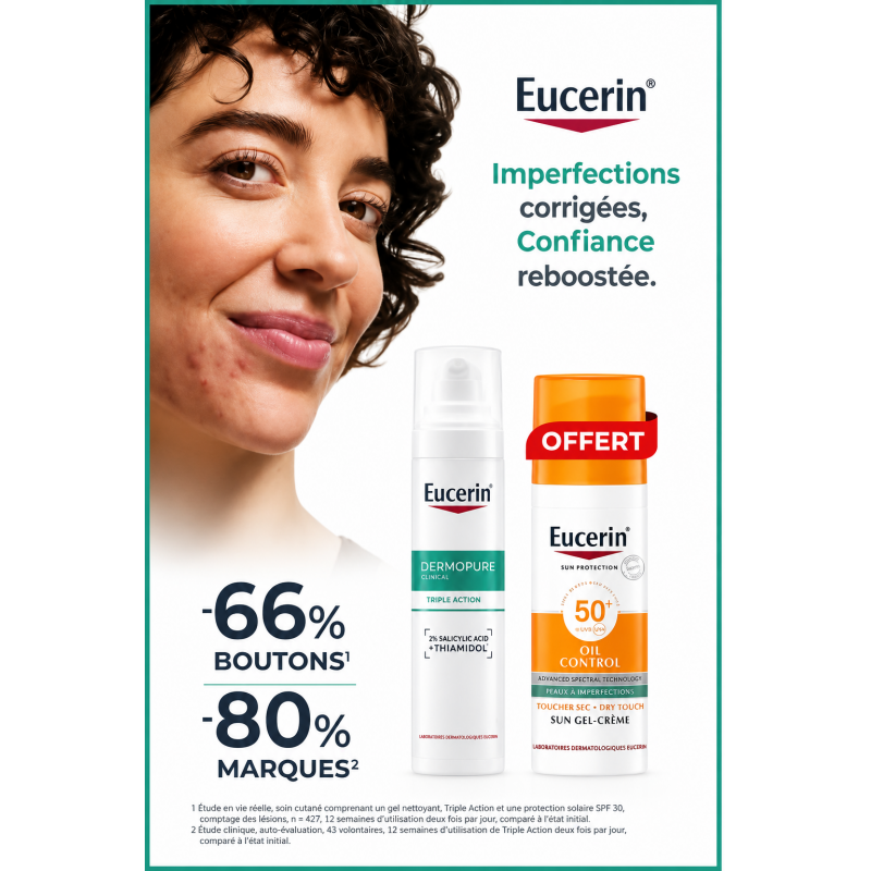 EUCERIN PACK DERMOPURE FLUIDE TRIPLE +SUN TOUCHER SEC