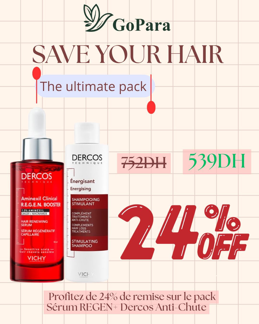 Vichy Dercos regen serum + Dercos anti chute 200ml