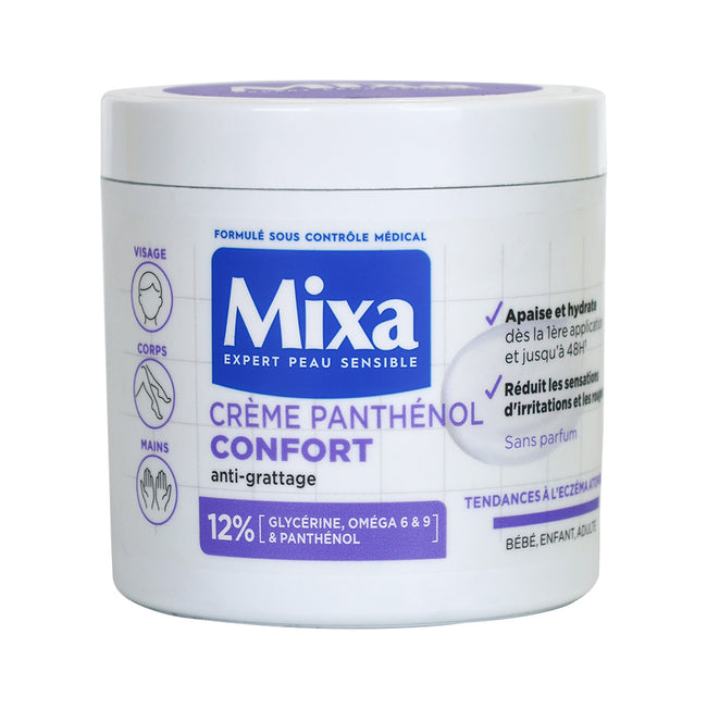 MIXA Crème Panthénol Confort Ant-iGrattage pour Peaux Très Sèches et Réactives 400 ML