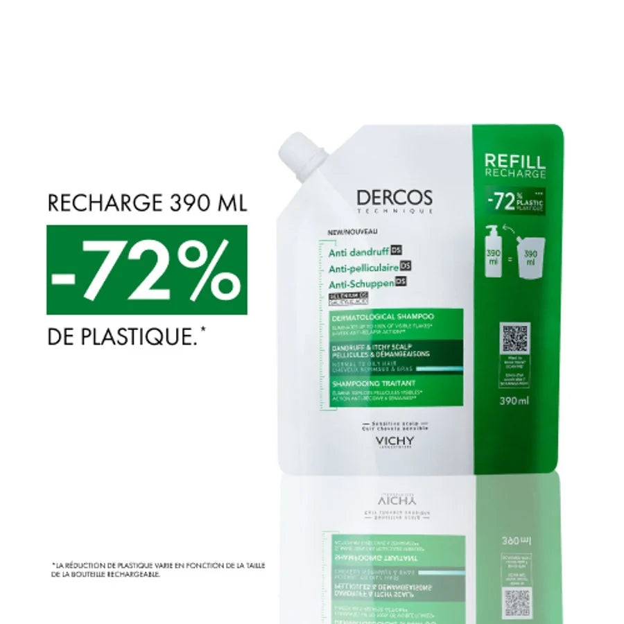 VICHY DERCOS SHP DS RECHARGE 390ML CHEVEUX GRAS