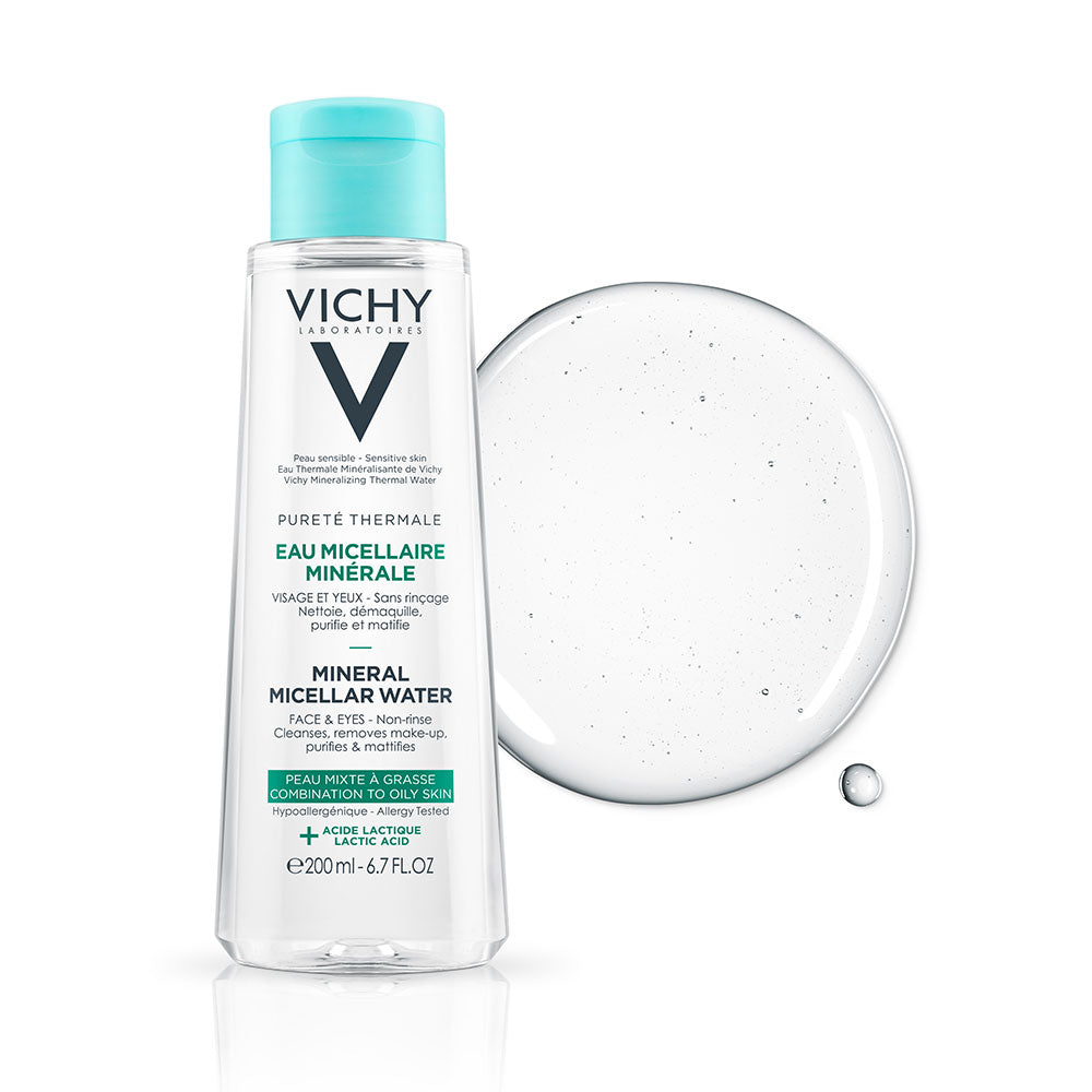 Vichy Pureté Thermale Eau Micellaire Minérale Peau Mixte à Grasse | 200ml